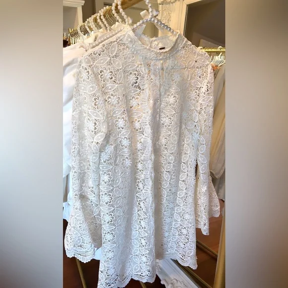 Free People Guipure Lace Mini Dress - Picture 1 of 12